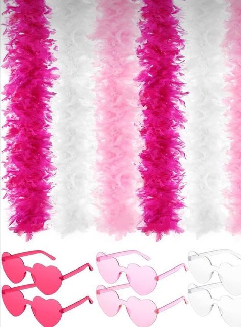 Pink Birthday Theme, Barbie Bachelorette, Pink Party Theme, Feather Boas, Sweet Sixteen Birthday Party Ideas, Disco Birthday Party, Barbie Theme Party, Pink Bachelorette, Bday Party Theme