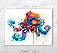 Painting Sea Animals, Octopus Quilt, Octopus Sketch, Ocean Life Photography, Octopus Artwork, Octopus Art Print, Easy Eye Drawing, Art Octopus, Octopus Drawing