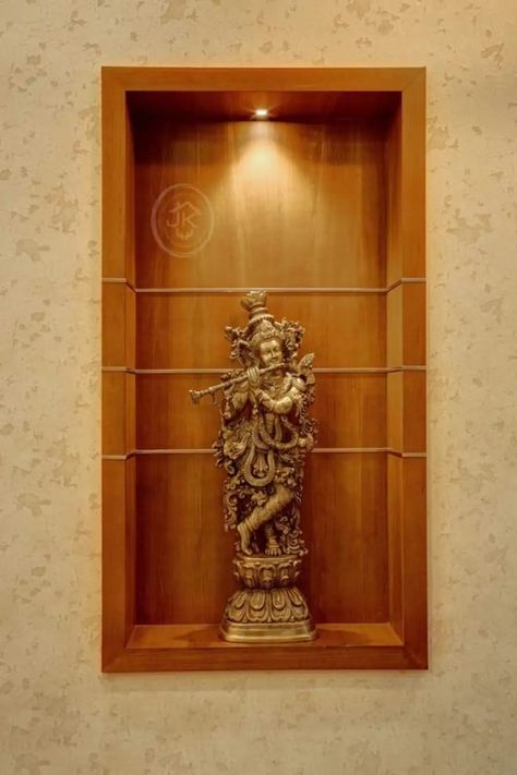 Altar Designs For Home, Krishna Pooja Room, God Idols For Pooja Room, Puja Unit, Entrance Foyer Design, Windsor Homes, Altar Design, Modern Cupboard, Function Dresses