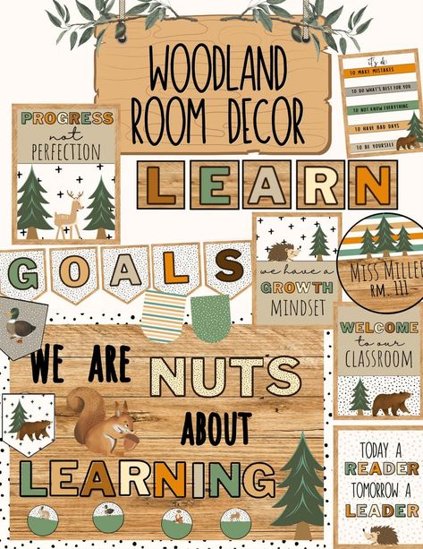 Woodland Classroom Decor editable - Etsy UK Woodlands Theme Classroom, Woodland Classroom Theme, Dark Classroom, Woodland Classroom Decor, Camping Classroom Theme, Forest Theme Classroom, Woodland Classroom, 2023 Classroom, Forest Classroom