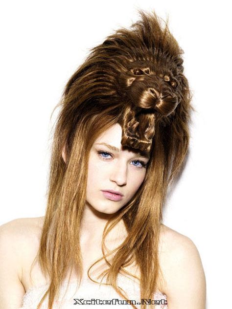 hairstyle, lion, art, animal, wild hair Chignon Updo, Avant Garde Hair, Wild Hair, Creative Hairstyles, Popular Hairstyles, Crazy Hair, Animal Fashion, Hair Humor, Bad Hair