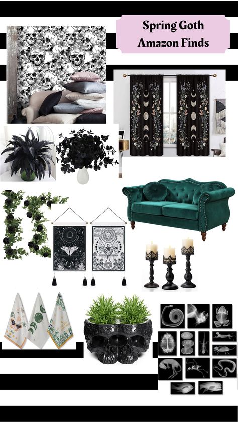 Classy Gothic Home Decor, Corporate Goth Office Decor, Goth Glam Home Decor, Goth Spring Decor, Witchy Amazon Finds, Fairy Goth Decor, Soft Goth Home Decor, Botanical Goth Bedroom, Goth Classroom Decor