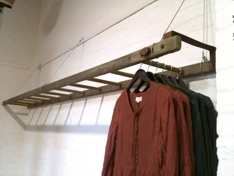 Robe Diy, Old Ladder, Closet Design Layout, Boutique Interior, Photography Travel, Closet Design, Clothing Rack, Travel Aesthetic, 인테리어 디자인