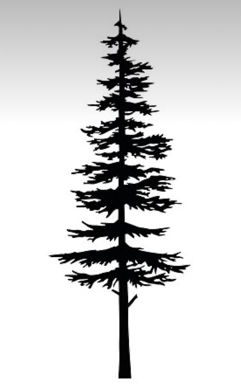 Spruce Tree Silhouette, Simple Tree Silhouette, Tree Line Tattoo Stencil, Forest Tree Silhouette, Pine Tree Outline Tattoo, Tree Silloutes Tattoo, Tree Sihoullete, Simple Tree Design, Pine Tree Line Drawing