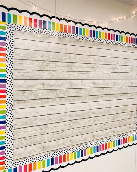 Double Border Bulletin Board Ideas, Classroom Bulletin Boards Borders, Whiteboard Border Classroom Decor, Free Printable Bulletin Board Boarders, Shiplap Classroom Bulletin Board, Cute Bulletin Board Borders, Black And White Bulletin Board Border, White Wood Better Than Paper Bulletin Board Ideas, Decorate White Board Classroom