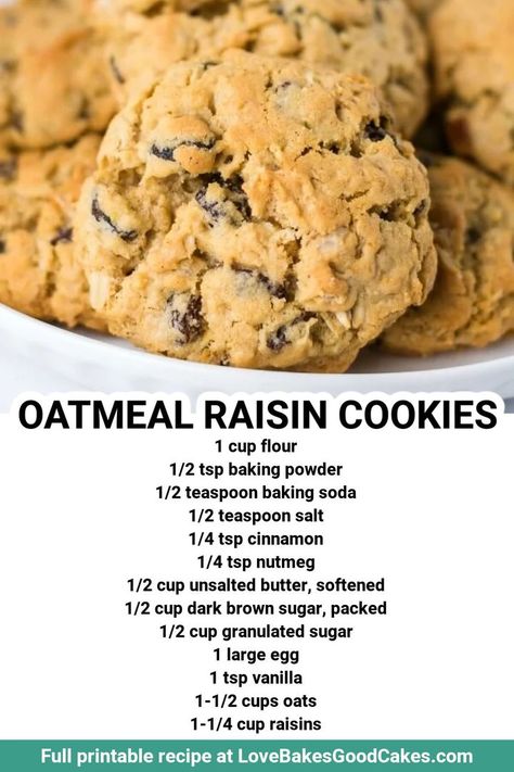 RECIPE - https://buff.ly/3e2xBUo Easy... - To Simply Inspire | Facebook Oatmeal Raisin Cookies Recipe, Raisin Cookies Recipe, Love Bakes Good Cakes, Good Cakes, Cookies Love, Best Oatmeal Cookies, Cookie Recipes Homemade, Oatmeal Raisin Cookies, Raisin Cookies