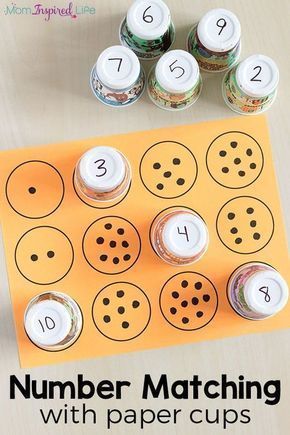 Practice number matching with paper cups! It's a fun, hands-on way to learn numbers and counting. So grab the free printable mats and try this math activity Math Counting Activities, Fun Math Activities, Math Counting, Number Activities, Numbers Preschool, Activities Preschool, Theme Classroom, English Teaching, Preschool Education