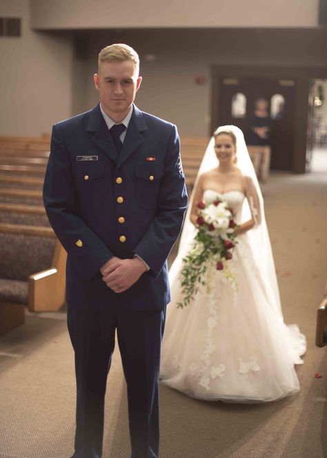 Navy tux wedding