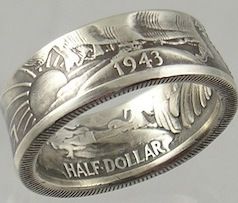 Liberty Ring, Coin Ring Diy, Coin Ring Tools, Wicked Fashion, Vintage Silverware Jewelry, Coin Crafts, Silver Coin Ring, Welding Ideas, Coin Rings