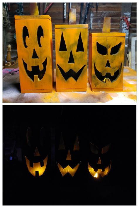 Pumpkin Boxes Wooden, Halloween Diy Wood, Dad Crafts, Seasonal Crafts, Superhero Logos, Jack O Lantern, Halloween Diy, Wooden Boxes, Wood Diy