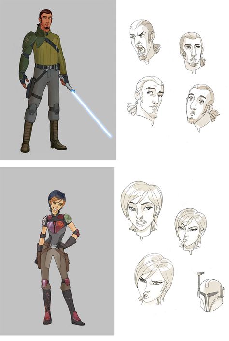 Star Wars Rebels Concept Art, Star Wars Rebels Characters, Arte Nerd, Drawing Stars, Manga Tutorial, Chara Design, Star Wars Models, Star Wars Characters Pictures, Character Model Sheet