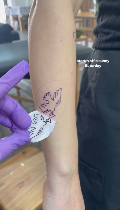 Picasso Dove Tattoo, Two Doves Tattoo, Needle Phobia, Pigeon Tattoo, Picasso Dove, Mutual Weirdness, Dove Tattoo, Big Things, Skin Art