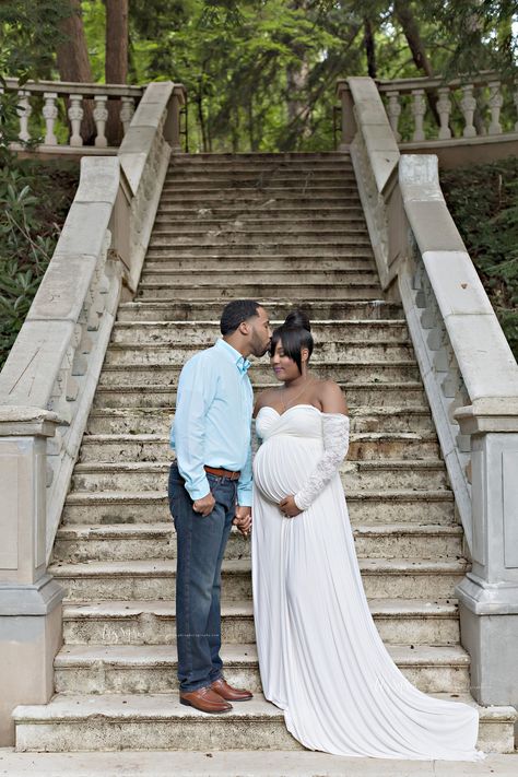 Mother And Father Maternity Photos, Atlanta Maternity Photography, Atlanta Photography Locations, Pictures On Stairs, Stairs Photography, Maternity Shots, Outdoor Maternity Photos, Baby Bump Photos, Pregnant Lady