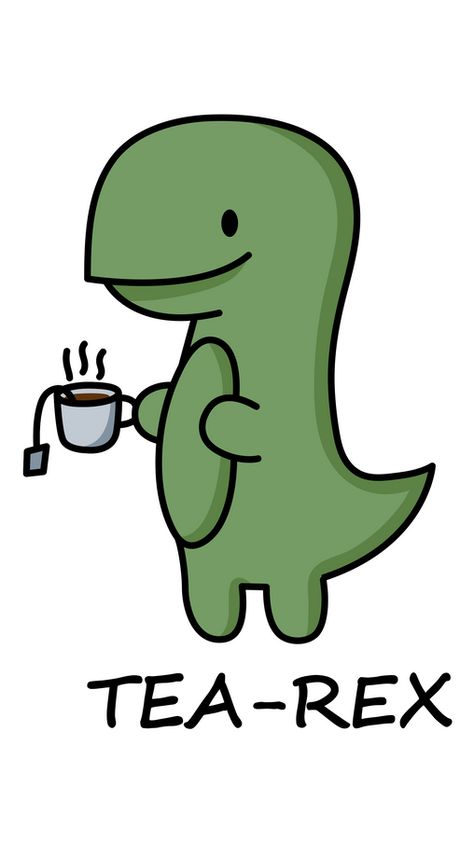 The Green Tea-Rex is a fictional creature that is a cross between a Tyrannosaurus Rex and a tea in a bag. It is a gentle giant that is known for its love of peace and tranquility. The Green Tea-Rex... Tshirt Drawing Ideas, Cute T Rex Drawing, Teacup Dinosaur Tattoo, Tea Rex Wallpaper, Cartoon T Rex Drawing, Tea Rex Drawing, Sasquatch Tattoo, Tea Rex Tattoo, T Rex Cute