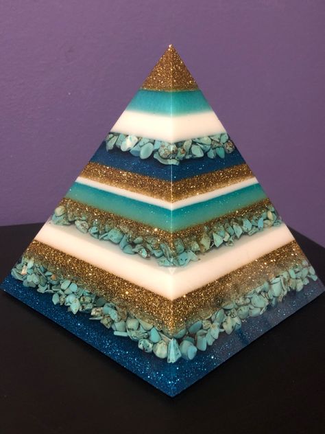 Epoxy Pyramid Ideas, Resin Pyramid Ideas Diy, Epoxy Pyramid, Resin Pyramid Ideas, Kidcore Wallpaper, Resin Pyramid, Acrylic Abstract Art, Custom Urns, Epoxy Ideas