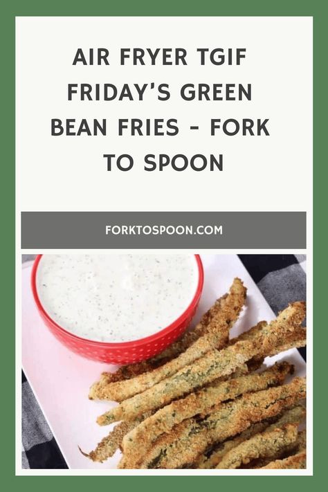 Air Fryer TGIF Friday’s Green Bean Fries was one of the most popular appetizers ordered in TGIF’s, they discontinued them a few years back, but with your air fryer, you can surprise your family and whip up a batch. Green Bean Fries Air Fryer, Keto Green Bean Fries, Beans Appetizer, Fries Dipping Sauce, French Fries Air Fryer, Air Fryer Recipes Green Beans, Fries Oven, Oven Green Beans, Air Fryer Low Carb