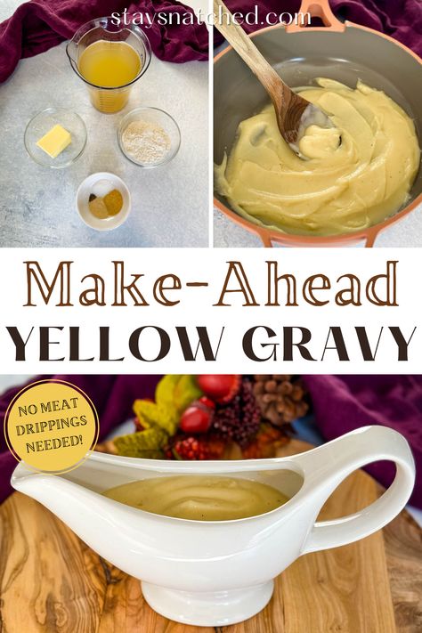 Dressing Gravy Without Giblets, Ham Gravy Without Drippings, Yellow Gravy Recipe, Gravy For Turkey, Food Dressing, Gravy Without Drippings, Ham Gravy, Chicken Gravy Recipe, Milk Gravy