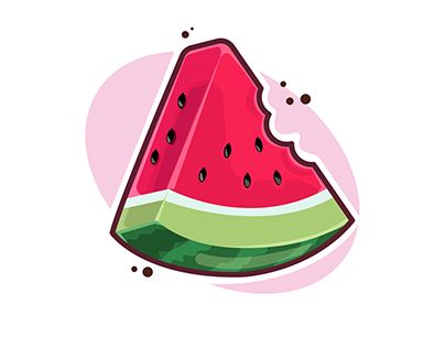 Watermelon Illustration Cute, Watermelon Logo, Diy Badges, Watermelon Drawing, Watermelon Vector, Watermelon Cartoon, Watermelon Illustration, How To Draw Anything, Watermelon Man