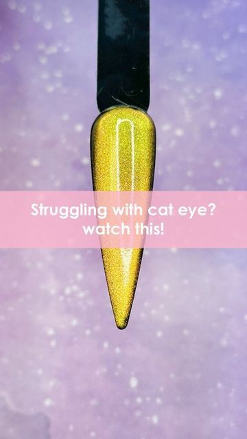 Daily Charme Official on Instagram: "Do you struggle with magnetizing cat eye gels? This video is for you! 😻✨🧲 When doing different cat eye designs, the nail shape and lenght will affect the final look. For example, a "S" swirl will look better on longer nails and a circle cat eye design might be harder to achieve on narrow and / or longer nails. Let us know if you have any other cat eye questions or share your own personal tips & tricks! Featuring @daily_charme: 💛 C64 Xanthe 🧲 Magnetic Cyli Longer Nails, Cat Eye Design, Eye Designs, Eye Nails, Cat Eye Gel, Cat Eye Nails, Eye Design, Long Nails, Nail Ideas