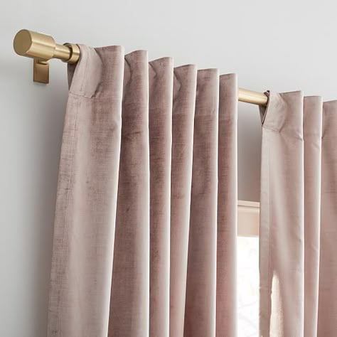 Curtain Rod Ideas, Wooden Curtain Rods, Metal Curtain Rod, Ikea Curtains, Curtain Styles, Plain Curtains, Double Rod Curtains, Double Curtains, Metal Curtain