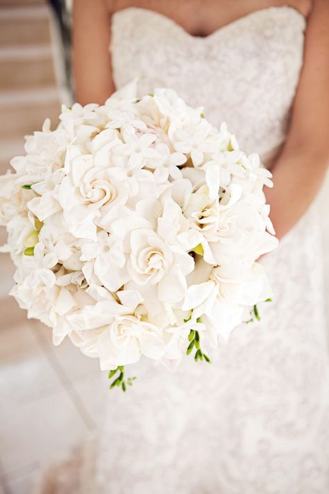 Winter White Wedding Bouquets White Winter Wedding, Bouquet Bride, Summer Wedding Bouquets, White Gardenia, Wedding Bouquets Bride, All White Wedding, White Bridal Bouquet, White Wedding Bouquets, White Wedding Flowers