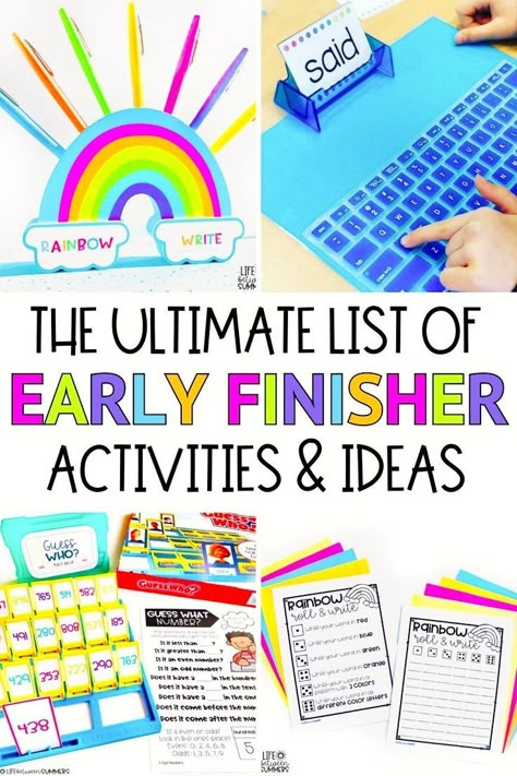 Early Finishers Kindergarten, Letter From Your Teacher, Student Centered Learning Activities, Anchor Activities, Roll And Write, Math Early Finishers, Early Finisher Activities, Room Activities, Fast Finisher Activities