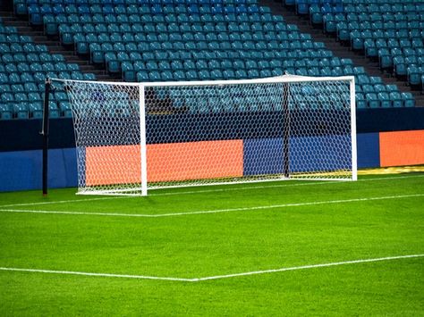 White goal post on football playing aren... | Premium Photo #Freepik #photo #background #building #green #sports Soccer Goal Post, Building Green, Football Goal, Green Sports, Soccer Goal, Photo Background, Mobile Legends, Premium Photo, Cristiano Ronaldo