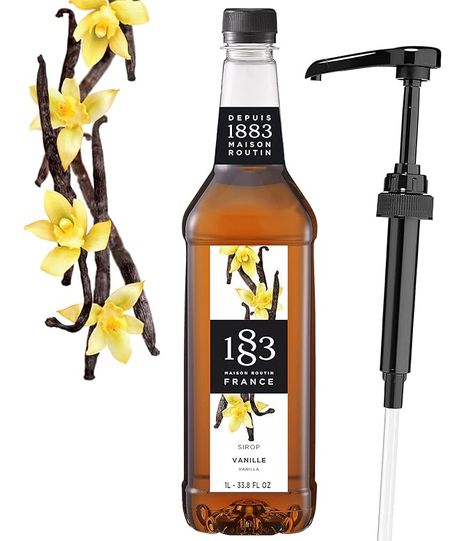 Amazon.com: Vanilla Syrup with Pump for Coffee 33.8 Ounces — 1883 Vanilla Coffee Syrup, Made in France : Grocery & Gourmet Food Vanilla Coffee Syrup, Vanilla Syrup For Coffee, Vanilla Syrup, Coffee Syrup, Vanilla Flavor, Vanilla Coffee, Vanilla Essence, Vanilla Flavoring, Cold Brew