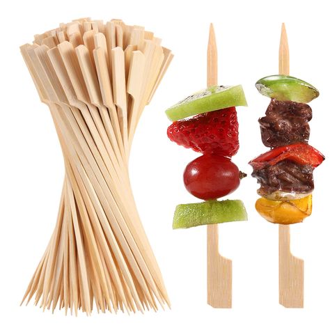 PRICES MAY VARY. Eco-Friendly- Appetizer skewers are made of natural bamboo that is highly renewable material . Non-toxic, food safe, tougher and stronger. High Quality Craft - Kabob sticks are screened and cleaned to ensure that there are no cracks and chips. Polished into a smooth arc. Semi pointed edge is sharp enough for piercing food. Paddle Design - The flat wide handle design of paddle skewers makes it easy to flip over. And it is stable enough to hold food, and doesn't spin or fall off. Fruit Kebab, Fruit Kabob, Food Skewers, Marshmallow Roasting Sticks, Fruit Sticks, Skewer Appetizers, Wooden Paddle, Fruit Kabobs, Kitchen Christmas Gifts