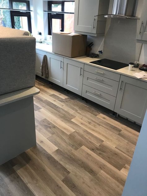 Beautiful Luxury vinyl tile flooring in a Kitchen/Diner!  (Pictured: Karndean Knight tile colour Lime washed oak) Karndean Knight Tile, Fabric Tiles, Armstrong Flooring, Luxury Vinyl Tile Flooring, Vinyl Tile Flooring, Lvt Flooring, Slate Tile, Luxury Vinyl Tile, Kitchen Diner