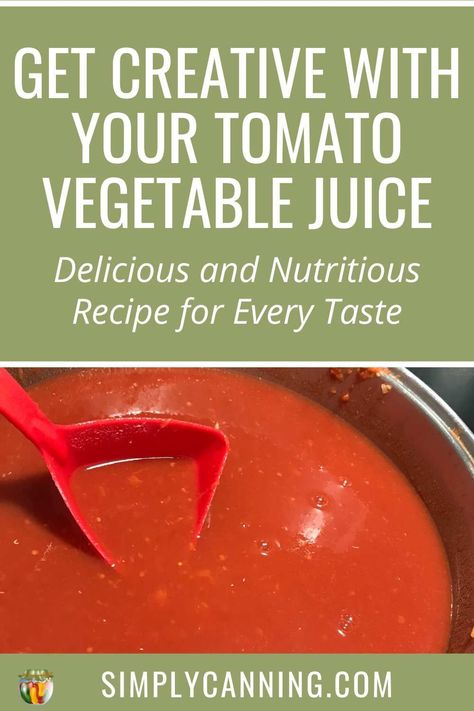 Canned V8 Juice Recipe, Canning Tomato Juice, Homemade Tomato Juice, Tomato Juice Recipes, Canned Tomato Juice, Vegetable Juice Recipes, V8 Juice, Canning Ideas, Veggie Juice