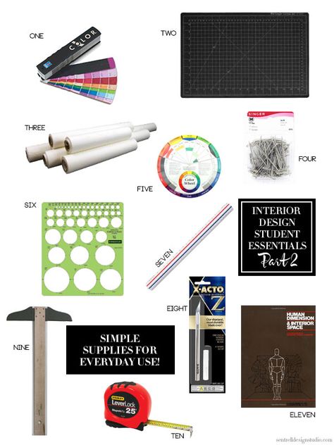 Interior Design Student Supplies for Everyday Use Part 2 #backtoschool #designschool #interiordesignschool Architecture Supplies, Interior Design Tools, Interior Design Classes, Student Supplies, Interior Design Colleges, Interior Design Career, Living Colors, Interior Design Programs, Interior Design Student