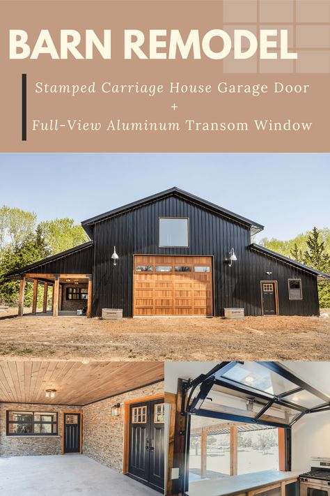 Carriage House Garage Doors, Garage Door House, Barn Remodel, Carriage House Garage, Barn Shop, Barn House Design, Contemporary Barn, House Garage, Barn Living