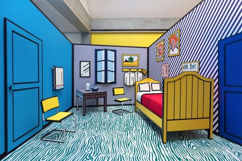 California Travel Guide, Food And Culture, Interactive Walls, Roy Lichtenstein, 2d Design, Pop Up Store, Booth Design, California Travel, Room Themes