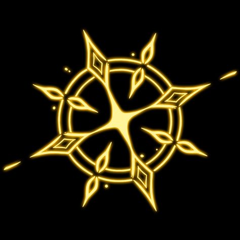 Sun Staff Design, Fire Symbol Design, Genshin Symbols, Star Symbol Design, Light Magic Aesthetic, Grimoire Design, Dnd Logo, Sigil Design, Anime Symbols