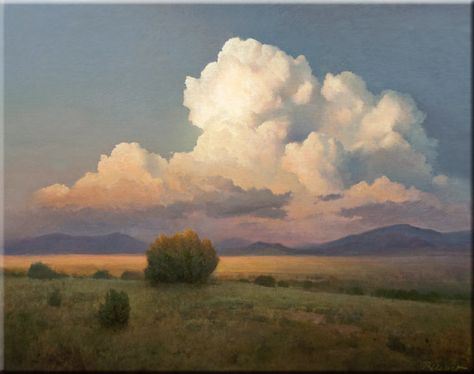 P.A.Nisbet The finest in American Landscape Painting Vermont Landscape Paintings, Clouds Landscape Painting, Landscape Paintings Reference, Cloudy Landscape Painting, American Landscape Painting, Dream Landscape Art, Landscape Art Inspiration, Cloud Landscape Painting, Landscape Artist Of The Year