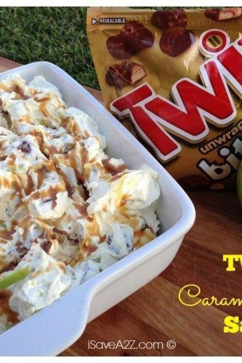 Candy Apple Salad, Twix Apple Salad, Twix Apple Salad Recipe, Apple Twix Salad, Twix Caramel Apple Salad, Snickers Taffy Apple Salad, Twix Salad, Twix Dessert Recipes, Twix Salad Apple