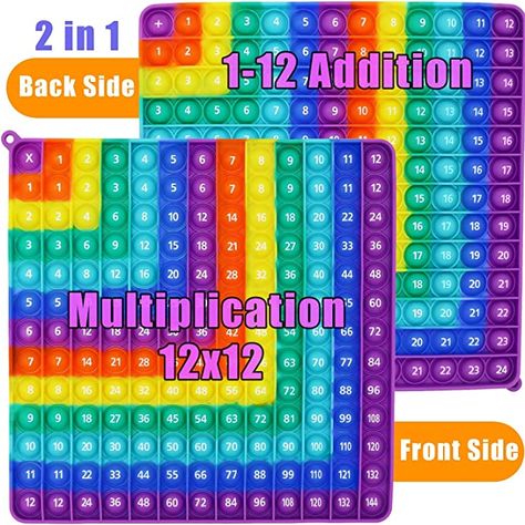 Amazon.com: Multiplication 12x12, Addition 1-12, Alphabet pop it, Math Fidget Popper, Learn Multiplication with Pop Fidget Toy, Number Pop It, Fidget Toys, Bubble Sensory Rainbow (Multiplication + Addition) : Toys & Games Pop It Letters, Learn Multiplication, Pop It Fidget, Multiplication Chart, Multiplication Table, Math Manipulatives, Kids Focus, Multiplication Facts, Learning Numbers