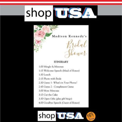 $14.80 | Bridal Shower Itinerary Plan Floral Fab Poster | Bridal Shower Poster | bridal shower, dating ideas, colorful, create your own, floral, itinerary, order of events, plan, greenery foliage botanical, agenda program timeline Bridal Shower Program Ideas, Bridal Shower Agenda, Bridal Shower Program, Bridal Shower Itinerary, Bridal Shower Poster, Ideas For Bridal Shower, Agenda Ideas, Order Of Events, Dating Ideas