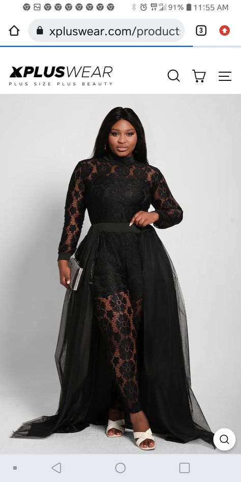 Sneakerball Party Outfits, All Black Fashion, Plus Size Black, Gowns Of Elegance, Printed Jumpsuit, Beach Wedding Dress, Long Sleeve Lace, Floral Lace, Party Outfit