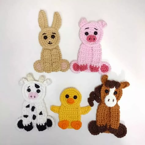 Crochet Chick Appliqué - Free Pattern - Natalina Craft Flat Amigurumi, Applique Patterns Crochet, Free Crochet Applique Patterns, Animal Blanket Crochet, Crochet Bee Applique, Free Crochet Applique, Small Crochet Flowers, Sheep Applique, Giraffe Applique