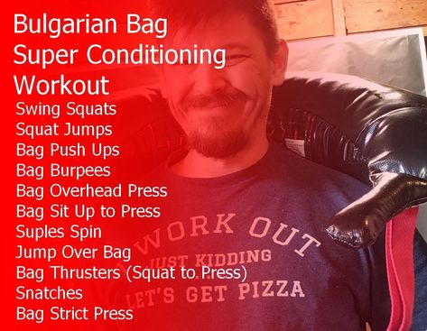 Bulgarian Bag Workout, Bulgarian Bag, Crossfit Routines, Kettlebell Routines, Delayed Onset Muscle Soreness, Air Squats, Conditioning Workouts, Overhead Press, Kettlebell Swings