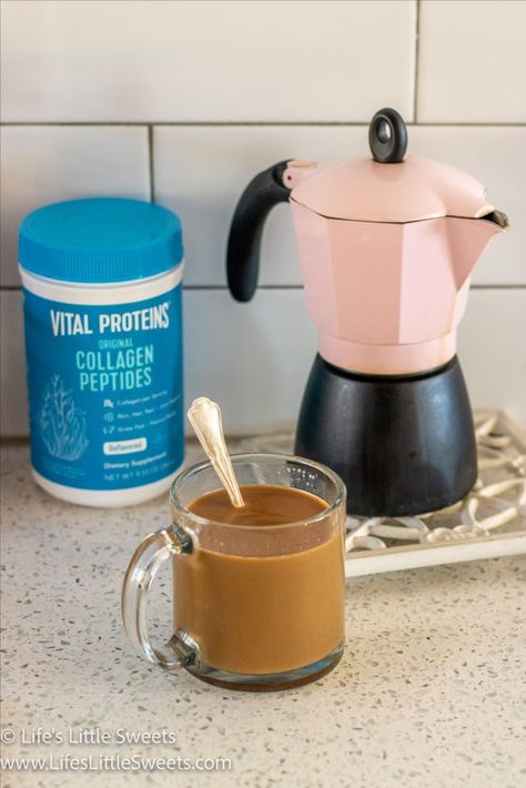 This Collagen Coffee Recipe is a great way to get your daily dose of collagen in your diet right off the bat in the morning with your coffee. Try this healthy recipe hack and try collagen in your morning coffee! (makes 1 serving) #vitalproteins #collagen #coffee #recipe #hotcoffee #collagencoffee #collagenrecipes Collagen Powder Recipes, Almond Milk Coffee, Collagen Coffee, Collagen Recipes, Protein Coffee, Vital Proteins, Powder Recipe, Collagen Powder, Coffee Recipe