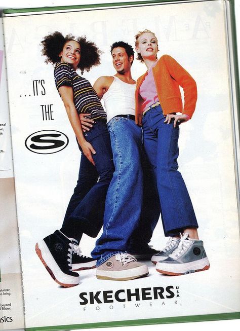 1990's skechers shoe ad Early 2000s Fashion, Look Retro, Seventeen Magazine, 1990s Fashion, Fashion Catalogue, 2000s Fashion, Look Cool, Fitness Inspo, Teen Fashion