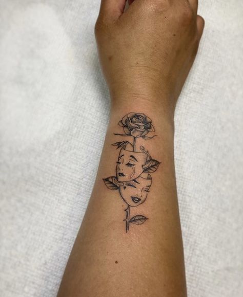 Theatre Tattoos, 03 Tattoo, Louisiana Tattoo, Health Tattoo, Small Pretty Tattoos, Tattoos For Black Skin, Pretty Tattoos For Women, Shoulder Tattoos For Women, Different Tattoos