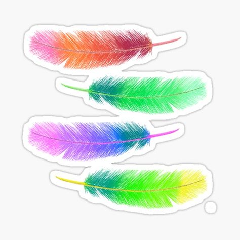 Please message me if you would like to see this design on other products. • Millions of unique designs by independent artists. Find your thing. Feather Stickers Printable, Feather Stickers, Pastel Rainbow, Stickers Packs, Independent Artist, Unique Designs, Pastel, Rainbow, Design