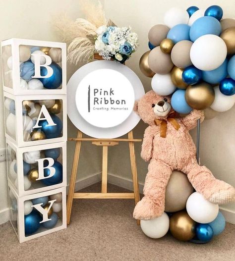 Bear Balloon Arch, Balloon Arch Ideas, Teddy Bear Balloon, Teddy Bear Baby Shower Theme, Bear Baby Shower Cake, Balloon Arch Decorations, Decoration Buffet, Baby Boy Decorations, Bear Baby Shower Theme