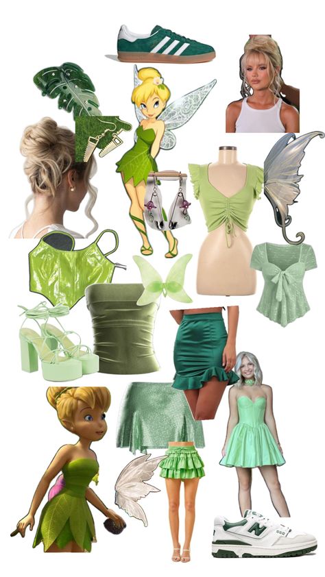 Tinker Bell Halloween Costume Ideas, Fantasia Tinker Bell, Tinker Bell Halloween Costume, Bell Halloween Costume, Tinker Bell Halloween, Tinkerbell Halloween Costume, Tinkerbell Costume, Classy Halloween Costumes, Outfit Collage