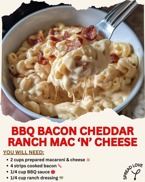 BBQ Bacon Cheddar Ranch Mac ‘n’ Cheese Bbq Bacon, Bacon Cheddar, Crumbled Bacon, Macaroni Cheese, Bacon Bits, Pasta Shapes, Sharp Cheddar, Cheese Pasta, Sharp Cheddar Cheese