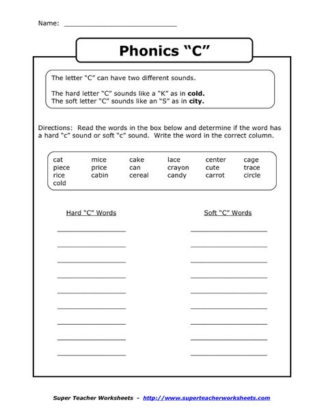 Soft C Worksheets Kindergarten - Alyssamilanoblog-smileav B03 Soft C Worksheets, Ck Worksheets, Main Idea Kindergarten, Soft G Words, G Worksheet, Suffixes Worksheets, Spelling For Kids, Learning Phonics, G Words